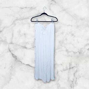 NWT Kiwi & Punch white linen swim cover up wide leg button hem pants size large